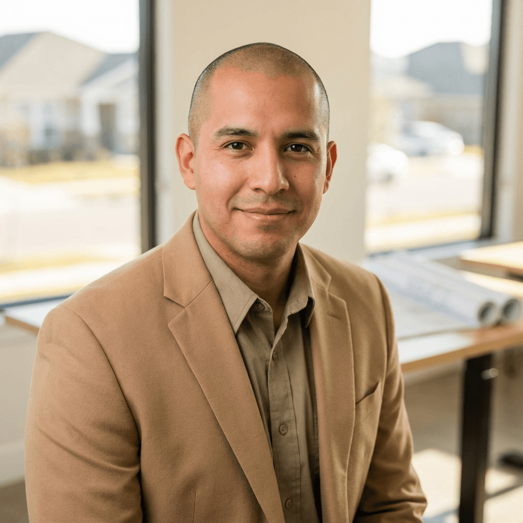 Male client in his late 20s, Hispanic, athletic and friendly look